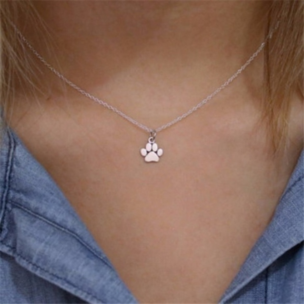 2/$15 🐾 Dainty Silver Puppy Paw Necklace - Picture 2 of 3